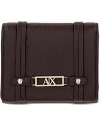 ARMANI EXCHANGE - Logo-Plaque Pebbled-Effect Wallet - Lyst