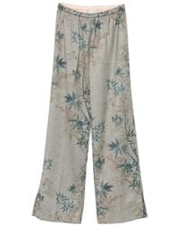forte_forte - Floral-Print Herringbone Trousers - Lyst