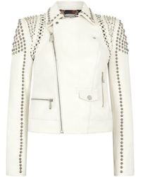 Philipp Plein - Biker Lamb Leather Jacket - Lyst