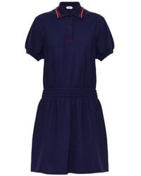 Versace - Embroidered-Logo Cotton Piqué Polo Mini Dress - Lyst