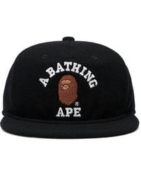 A Bathing Ape - Gorra College de lana con logo - Lyst