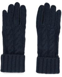 Moorer - Cable-Knit Suede-Panel Gloves - Lyst