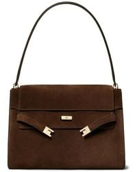 Tory Burch - Lee Radziwill Suede Large Shoulder Bag - Lyst