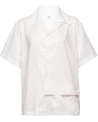 Y's Yohji Yamamoto - Open-Collar Short-Sleeve Cotton Shirt - Lyst