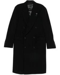 Lardini - Double-Breasted Peaked-Lapel Coat - Lyst