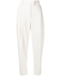 Brunello Cucinelli - High-waisted Cropped Tailored Trousers - Lyst