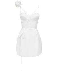 POST MERIDIEM - Rose-Detail Corset Mini Dress - Lyst