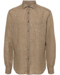 Zegna - Spread-collar Linen Shirt - Lyst