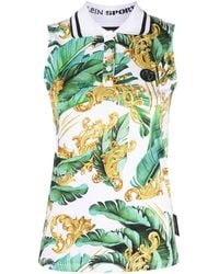 Philipp Plein - Floral Sleeveless Polo Shirt - Lyst