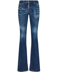 DSquared² - Logo-patch Cotton-blend Bootcut Jeans - Lyst