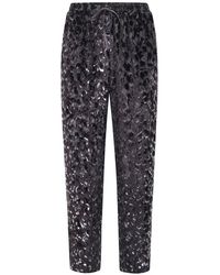 Pierre Louis Mascia - Leopard-Pattern Velvet-Effect Trousers - Lyst