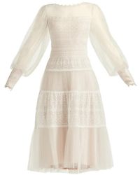 Tadashi Shoji - Lace Long-Sleeve Midi Dress - Lyst
