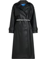 Karl Lagerfeld - Faux-Leather Trench Coat - Lyst