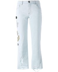 Mr & Mrs Italy Jeans mit Patches - Blau