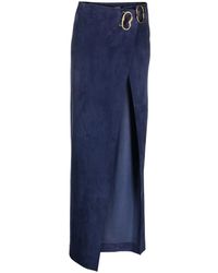 Bally - Suede Maxi Wrap Skirt - Lyst