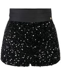 Elisabetta Franchi - Pantalones cortos texturizados con lentejuelas - Lyst