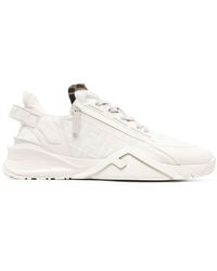 Fendi - White Flow Leather Low-top Sneakers - Men's - Calf Leather/rubber/rubberrubber - Lyst
