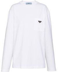 Prada - Triangle Long-sleeve T-shirt - Lyst