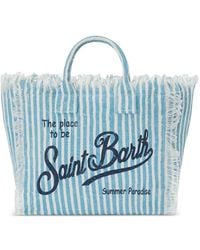 MC2 Saint Barth - Colette Striped Frayed Tote Bag - Lyst