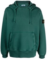 Stone Island - Compass-patch Cotton Hoodie - Lyst