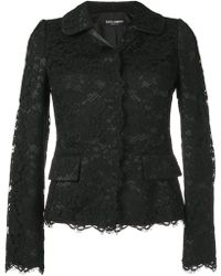 Dolce & Gabbana Lace Fitted Jacket - Black