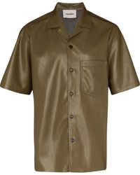 Nanushka - Short-sleeved Faux Leather Shirt - Lyst