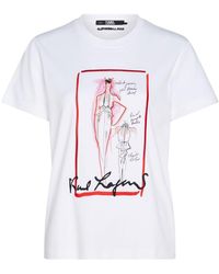 Karl Lagerfeld - T-shirt en coton à logo imprimé - Lyst