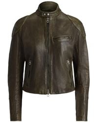 Ralph Lauren - Orman Leren Jack Met Gewatteerde Mouwen - Lyst
