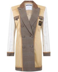 Moschino - Abrigo Con Diseño Patchwork Y Doble Botonadura - Lyst
