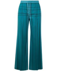 Alberta Ferretti - Checked Virgin-Wool Flared Trousers - Lyst