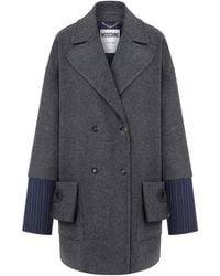 Moschino - Double-Breasted Coat - Lyst