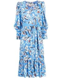 Diane von Furstenberg - Floral-Print Midi-Dress - Lyst
