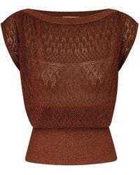 Zimmermann - Awaken Metallic Lace Top - Lyst