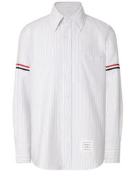 Thom Browne - Madras Oxford Overhemd Met Gestreepte Armband - Lyst