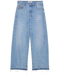 MSGM - Jeans Con Orlo Sfrangiato - Lyst