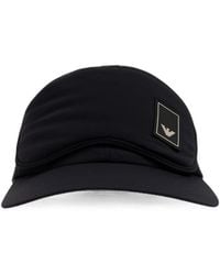Emporio Armani - Logo-Patch Eye-Mask Baseball Cap - Lyst