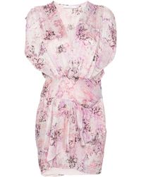 IRO - Floral Print Silk Short Dress - Lyst