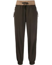 Moncler Pantalon de jogging à bande logo - Vert