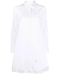 Thom Browne - Pleat-Detail Cotton Shirtdress - Lyst