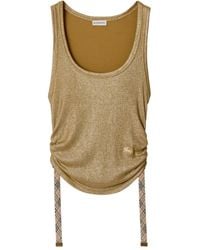 Burberry - Top con logo bordado - Lyst