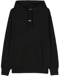 BOSS - Cotton-Terry Hoodie With Logo Print - Lyst