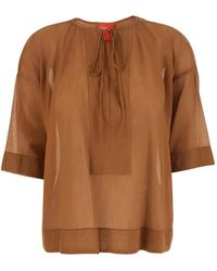 ..,merci - Tie-Fastening Semi-Sheer Blouse - Lyst