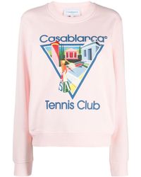 CASABLANCA - Tennis Club Print Sweatshirt - Lyst