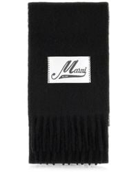 Marni - Schal Mit Fransen Und Logo-Patch - Lyst