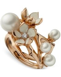 Shaun Leane - 18K And Sterling Cherry Blossom Diamond And Pearl Ring - Lyst