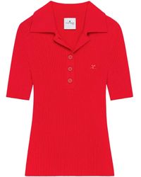 Courreges - Geripptes Poloshirt - Lyst