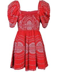 Charo Ruiz - Puff-Sleeve Embroidered Dress - Lyst