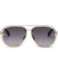 Roberto Cavalli - Monogram-Plaque Pilot-Frame Sunglasses - Lyst