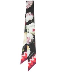 Dolce & Gabbana - Bandana 6 x 100 en sarga de seda con estampado de flores nocturnas - Lyst