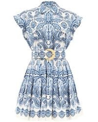Cara Cara - Octavia Paisley-Print Belted Mini Dress - Lyst